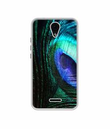 Amazon Brand - Solimo Designer Peacock Feather UV Printed Soft Back Case Mobile Cover for Micromax Yu Yunique 2