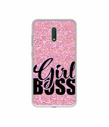 Amazon Brand - Solimo Designer Girl Boss On Pink Sparkle UV Printed Soft Back Case Mobile Cover for Nokia 2.3