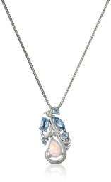 [Find] Amazon Collection Sterling Silver, Crystal, Opal Blue & howaitotopa-zupendantonekkuresu, 18 "