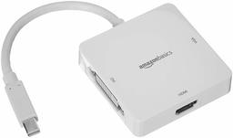 AmazonBasics Mini DisplayPort Thunderbolt to HDMI DVI VGA Adapter - White