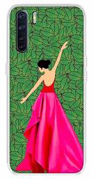 Amazon Brand - Solimo Designer Multicolor Girl Leaf Design Printed Soft Back Case Mobile Cover for Oppo F15