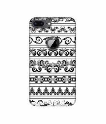 Amazon Brand - Solimo Designer Black Multi Patterns 3D Printed Hard Back Case Mobile Cover for Apple iPhone 8 Plus (with Logo Cut)