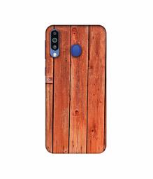 Amazon Brand - Solimo Designer Wooden Door 3D Printed Hard Back Case Mobile Cover for Samsung Galaxy M21