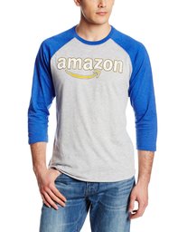 Amazon Gear Unisex Adults' Baseball T-Shirt in Vintage Style Heather / Royal Blue, Small