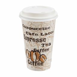 AmazonBasics Hot Cups with Lids, Café Design, 16 oz, 100-Count