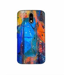 Amazon Brand - Solimo Designer Blue and Orange Brush 3D Printed Hard Back Case Mobile Cover for Motorola Moto G4 Plus