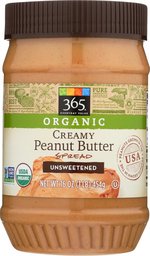 365 Everyday Value, Organic Creamy Peanut Butter, Unsweetened, 16 oz