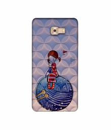 Amazon Brand - Solimo Designer Lady Vector Patternn 3D Printed Hard Back Case Mobile Cover for Samsung Galaxy C9 Pro