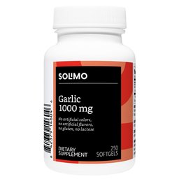 Amazon Brand - Solimo Garlic 1000mg, 250 Softgels, More Than Eight Month Supply