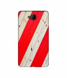 Amazon Brand - Solimo Designer Red and Cream Color Wood 3D Printed Hard Back Case Mobile Cover for Microsoft Lumia 650