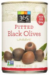 365 Everyday Value, Pitted Black Olives, Large, 6 oz