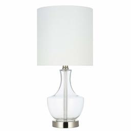 Amazon Brand – Stone & Beam Contemporary Curved Glass Table Lamp, LED Bulb Included, 19.25