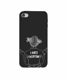 Amazon Brand - Solimo Designer I Hate Everyone 3D Printed Hard Back Case Mobile Cover for Apple iPhone 4 / 4S