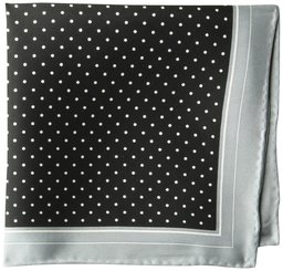 BUTTONED DOWN Men's Classic Silk Hand Rolled Pocket Square, black dot, One Size