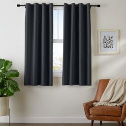 AmazonBasics Room-Darkening Blackout Window Panel Curtain Set with Grommets