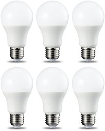 AmazonBasics Lampadina LED E27, 9W (equivalenti a 60W), Luce Bianca Fredda - Pacco da 6