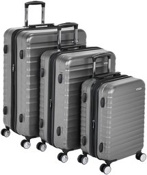 AmazonBasics Premium Hardside Spinner Luggage with Built-In TSA Lock - 3-Piece Set (21