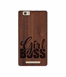 Amazon Brand - Solimo Designer Girl Boss On Wood UV Printed Soft Back Case Mobile Cover for Lava A97