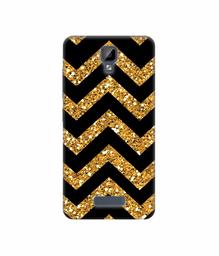 Amazon Brand - Solimo Designer Golden Zik Zak Pattern 3D Printed Hard Back Case Mobile Cover for Gionee P7 Max