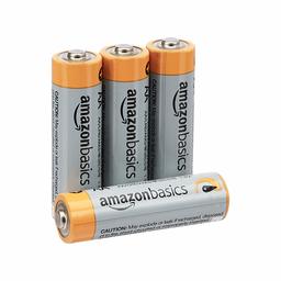 Amazon Basics - Pilas alcalinas AA de 1,5 voltios, AA, Paquete de 4