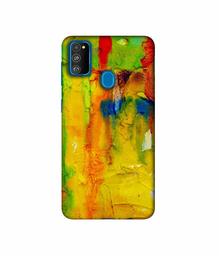 Amazon Brand - Solimo Designer Yellow And Green Paint 3D Printed Hard Back Case Mobile Cover for Samsung Galaxy M21 / M30s