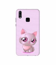 Amazon Brand - Solimo Designer Cute Pink Cat 3D Printed Hard Back Case Mobile Cover for Vivo Y95