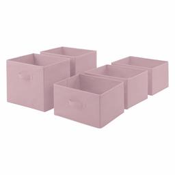 AmazonBasics Fabric 5-Drawer Storage Organizer - Replacement Drawers, Pale Pink (Renewed)