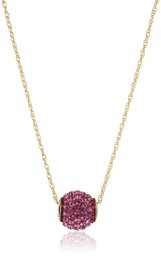 10K Yellow Gold Swarovski Crystal with 14K Gold Filled Chain Pendant Necklace, 18