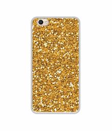 Amazon Brand - Solimo Designer Golden Sparkle UV Printed Soft Back Case Mobile Cover for Vivo V5