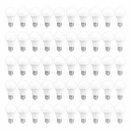 AmazonCommercial 40 Watt Equivalent, 10000 Hours, Non-Dimmable, 450 Lumens, A19 LED Light Bulb - Pack of 50, Daylight