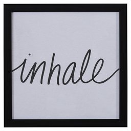 Amazon Brand – Stone & Beam Modern Black and White Inhale Word Wall Art in Black Frame, 18