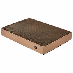 AmazonBasics - Cama para animais de estimação, espuma, tamanho médio, castanho (Brown Flannel)