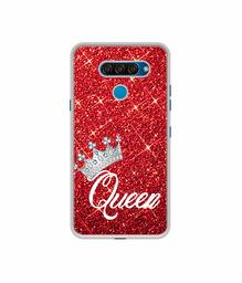 Amazon Brand - Solimo Designer Queen On Red Glitter UV Printed Soft Back Case Mobile Cover for LG Q60