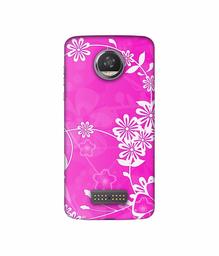 Amazon Brand - Solimo Designer Flower Pattern 3D Printed Hard Back Case Mobile Cover for Moto Z2 Play