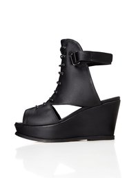 Amazon Brand - find. Women's Sandals in Leather Lace Up with Wedge Heel