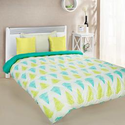 Amazon Brand - Solimo Grasso Microfibre Printed Comforter, Single, 200 GSM, Blue and Green