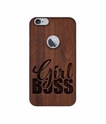 Amazon Brand - Solimo Designer Girl Boss On Wood UV Printed Soft Back Case Mobile Cover for Apple iPhone 6 Plus / 6S Plus (Logo Cut)