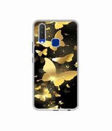 Amazon Brand - Solimo Designer Golden Butterfly Pattern UV Printed Soft Back Case Mobile Cover for Vivo Y15