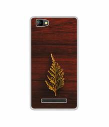 Amazon Brand - Solimo Designer Leaf on Wood UV Printed Soft Back Case Mobile Cover for Lyf Flame 8