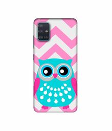 Amazon Brand - Solimo Designer Sky Blue Owl 3D Printed Hard Back Case Mobile Cover for Samsung Galaxy A71