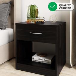 Amazon Brand - Solimo Mars Engineered Wood Bedside Table with drawer (Wenge Finish)