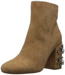 The Fix Amazon Brand Women's Sharlotta Embellished Block Heel Ankle Boot, Camel, 8.5 B US