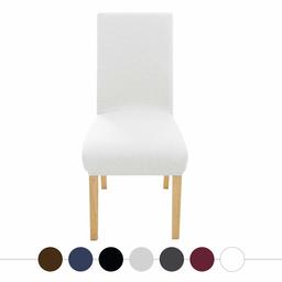 UMI by Amazon Wave Chair Slipcovers Washable Chaired Covers Dining Chair Covers Removable Dining Room Chair Covers Stretch Chair Covers Elastic Slipcover for Dining Chairs White Pack of 2