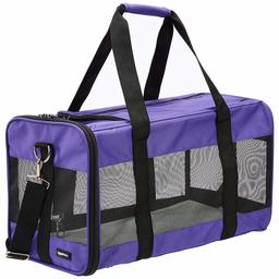 AmazonBasics Soft-Sided Pet Travel Carrier - Purple, Large