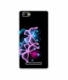 Amazon Brand - Solimo Designer Butterflies Neon Light UV Printed Soft Back Case Mobile Cover for Lyf Flame 8