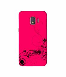 Amazon Brand - Solimo Designer Black Pattern on Pink 3D Printed Hard Back Case Mobile Cover for Samsung Galaxy J2 Core