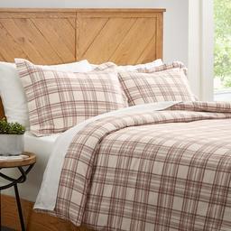 Stone & Beam Rustic Windowpane Flannel Yarn-Dyed Duvet Set