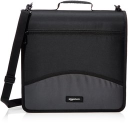 AmazonBasics 3-Ring Binder with Zipper - O-Ring, 7.62 cm, Black