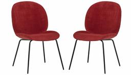 Amazon Brand – Rivet Weedin Contemporary Velvet Dining Kitchen Chair 33 Inch Height, Set of 2, Rouge Red