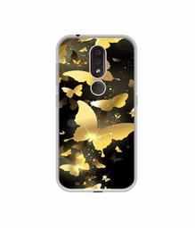 Amazon Brand - Solimo Designer Golden Butterfly Pattern UV Printed Soft Back Case Mobile Cover for Nokia 4.2